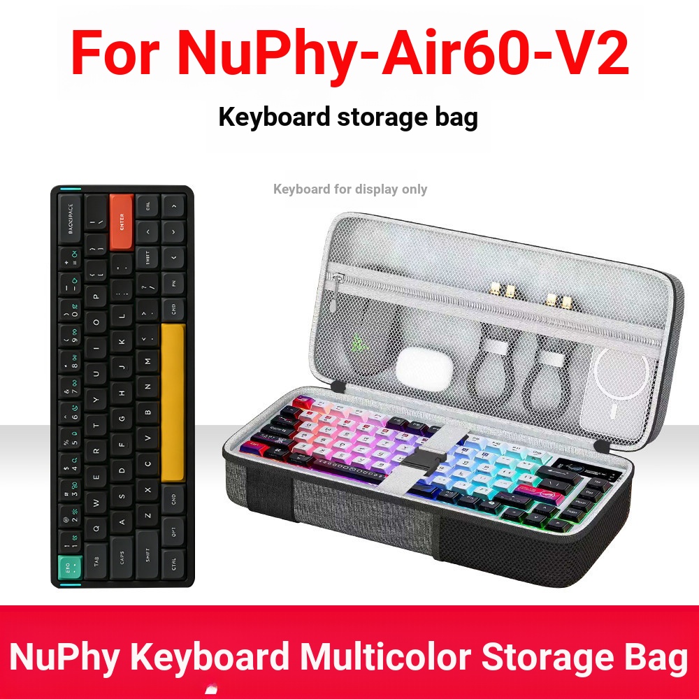 เหมาะสําหรับ NuPhy Air60 V2 คีย์บอร์ดแบบกลไกกระเป๋าเก็บภายนอกป้องกันเปลือกแข็งกันกระแทกกันน้ําทนต่อแ