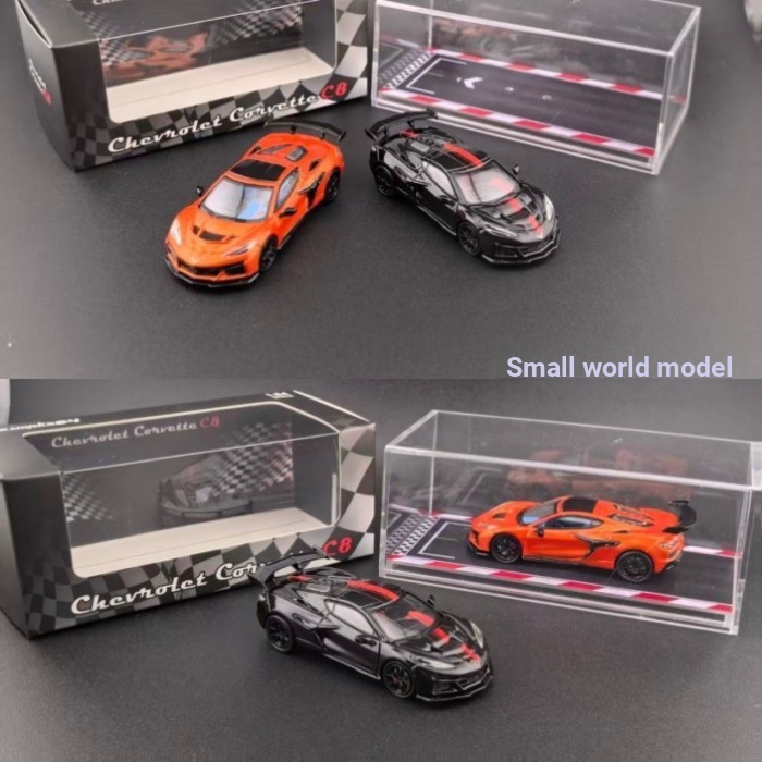 เร็วๆ นี้ถึง FW 1: 64 Corvette c8 zr1 เหล็กด้านล่างแบริ่งล้อรถโลหะผสมรุ่น