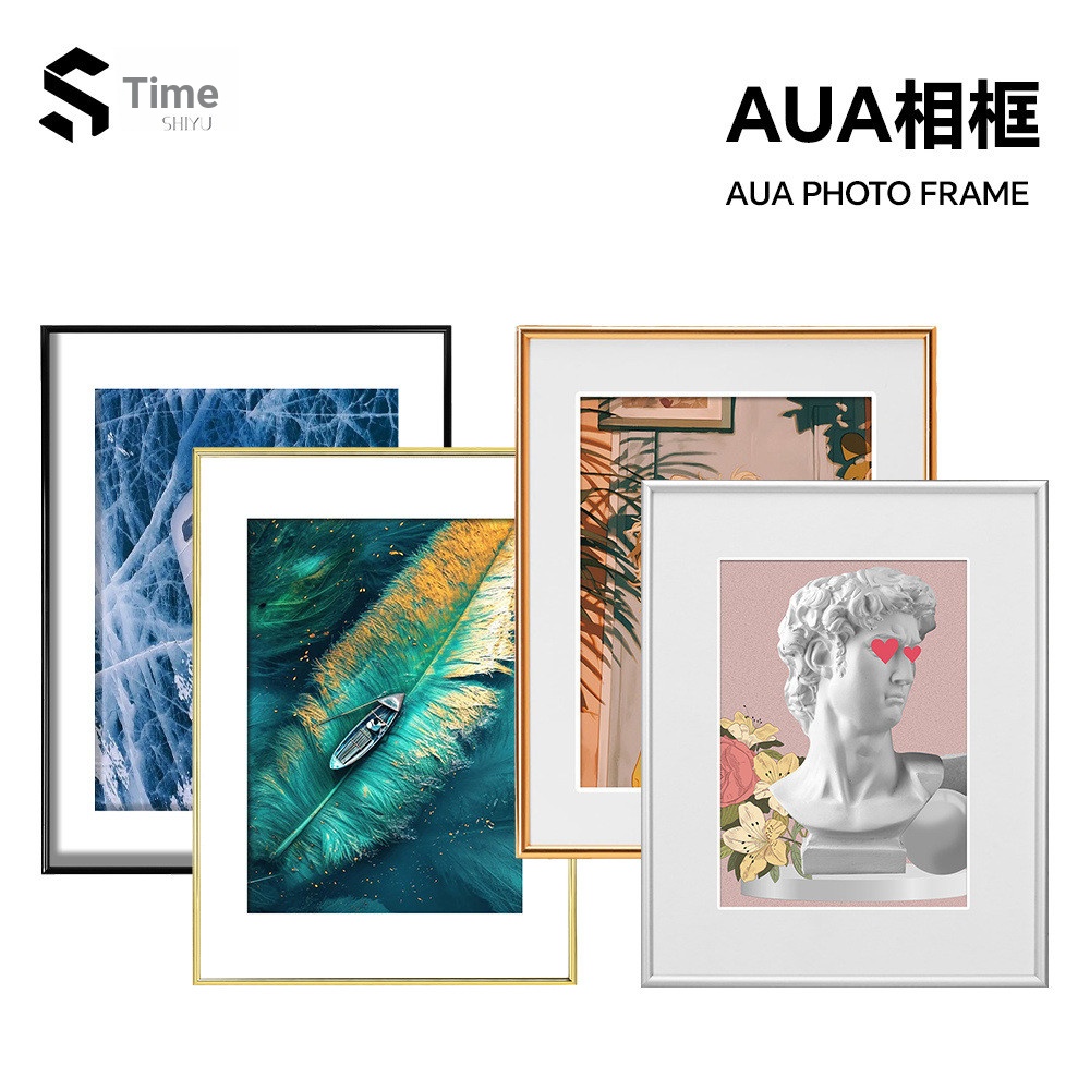 ราคาต่ํา Seckill หรูหรา AUA กรอบรูปโลหะสีดําทองเงินหลากสีห้องนั่งเล่นห้องนอนภาพติดตั้งภาพวาดนิทรรศกา