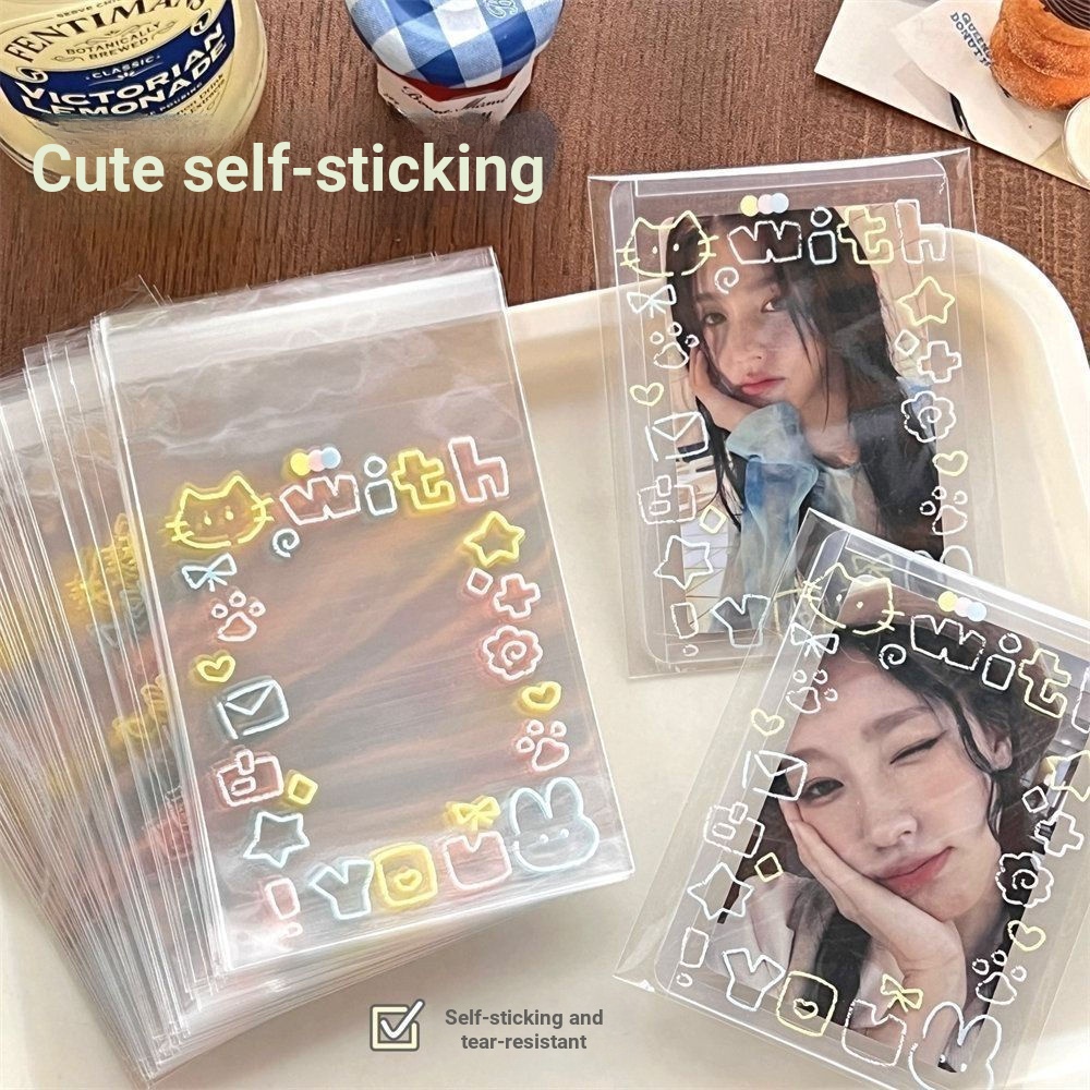 น่ารัก Kitty Ziplock กระเป๋า Aidou ขนาดเล็กถุงบรรจุภัณฑ์ ins ถุงบรรจุภัณฑ์กระเป๋าเครื่องประดับต่างหู