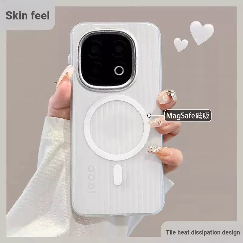 เรขาคณิต เหมาะสําหรับ vivoiqoo15 เคสโทรศัพท์ 2025 ลูกฟูกแม่เหล็กดูด iqoo13 เคสป้องกัน IQOO Shell 12 