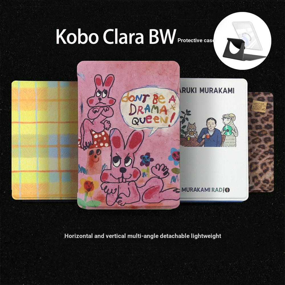 เคสสีดํามากหลายภาพ kobo clara BW เคสแยกแม่เหล็ก BW เคสป้องกันเคสใส Dormant kobo clara colara colour2
