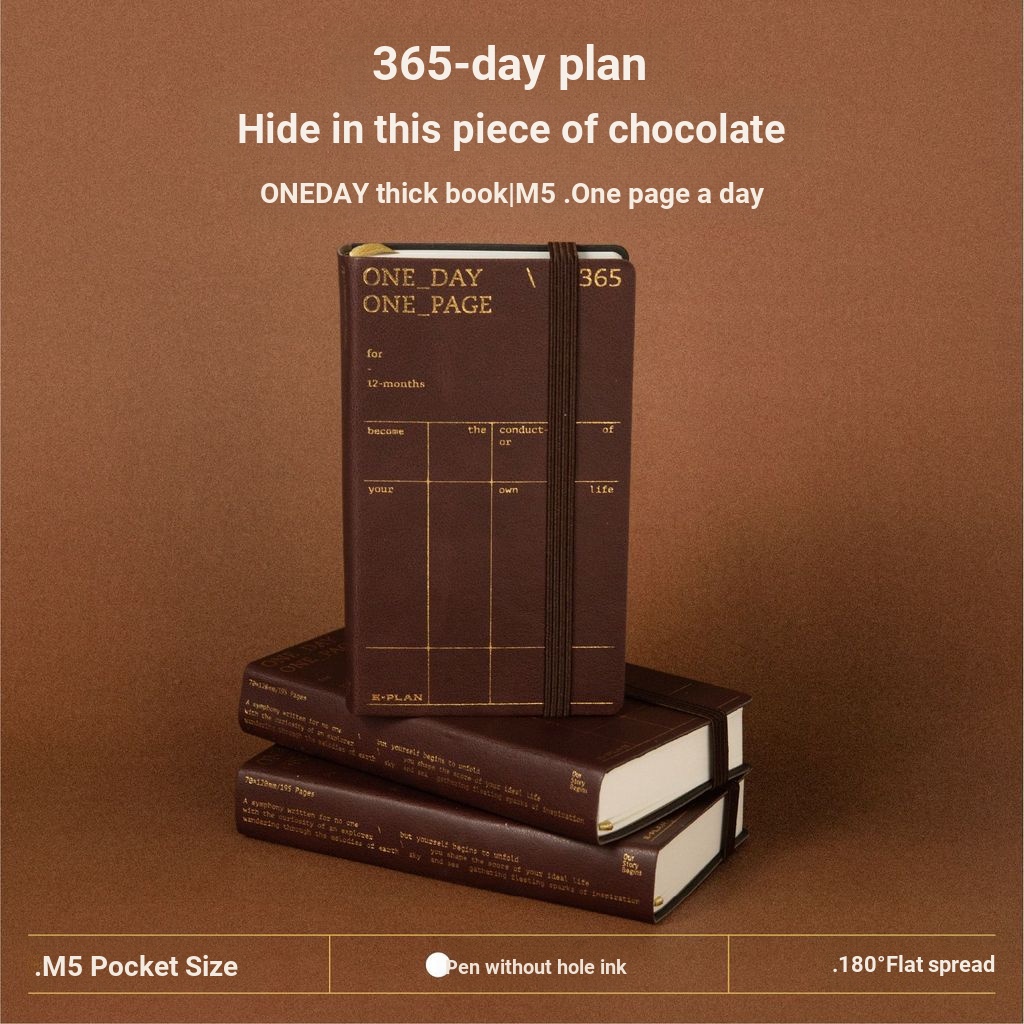 สินค้าแรกหนังสือสมาร์ทหนา M5 One Page a Day Timeline 365 Days Plan Book Handbook Schedule Book