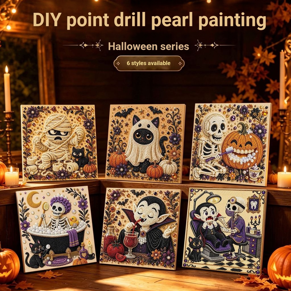 Halloween Series 5D Pearl Diamond Painting diy Handmade Diamond Pearl Painting