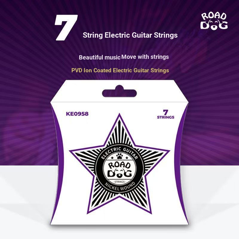 R ROAD DOG ROAD DOG Strings กีตาร์ไฟฟ้า 7 สายกีต้าร์โปร่ง 7 สายชุดเทคโนโลยีเคลือบไอออน 12Y FSFB