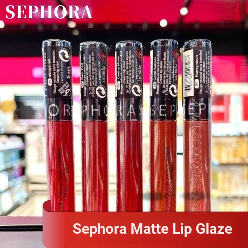 ️ Sephora Matte Lip Gloss Velvet Matte Lipstick Lip Gloss Waterproof Long-Lasting Non-Fade Non-Stick