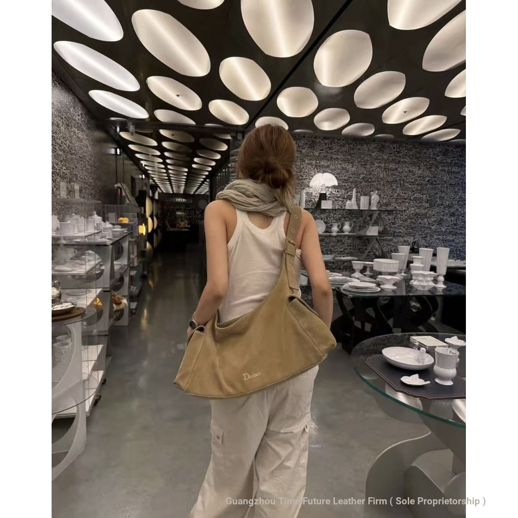 ของแท้หนัง ~ เกาหลี Niche ยี่ห้อ deinet กระเป๋า 25 ฤดูใบไม้ร่วง Suede Underarm Tote กระเป๋า Melade ก