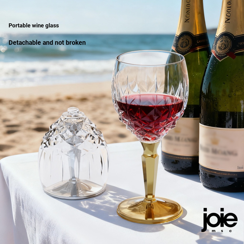Canadian joie แก้วไวน์แบบพกพาความรู้สึกระดับไฮเอนด์ 2025 ความรู้สึกการออกแบบระดับไฮเอนด์พลาสติกกันกระแทกส่วนบุคคลเฉพาะ Goblet ที่เก็บของพับได้ Camping Unbreakable Goblet