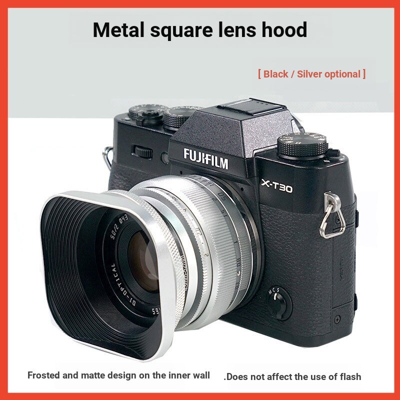 Metal Square Hood เหมาะสําหรับ Fuji Hood 52mm Canon Small Spittoon Mingjiang 27mm/56mm Hood