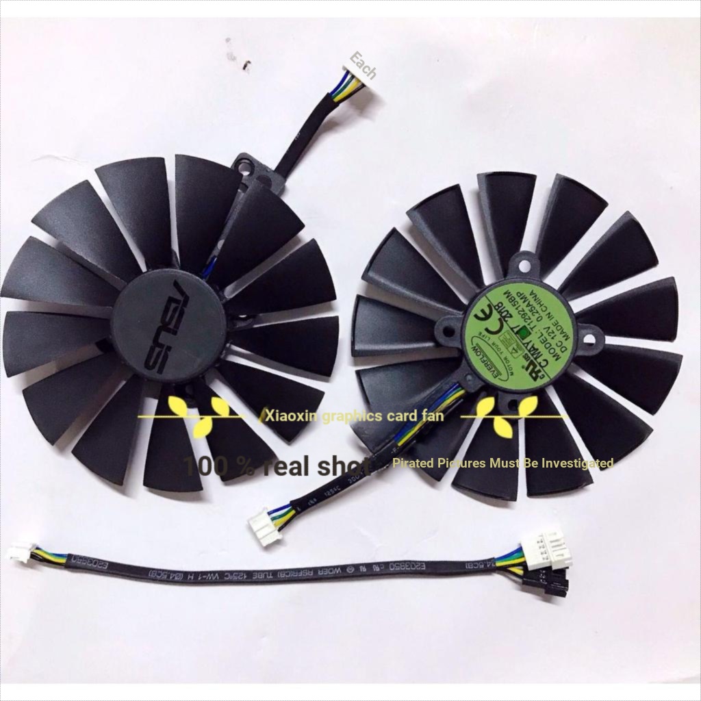 พัดลม Asus RX580/RX570/470 GTX1080Ti/1070Ti/1050Ti/1050Ti/1050 พัดลมการ์ดกราฟิก