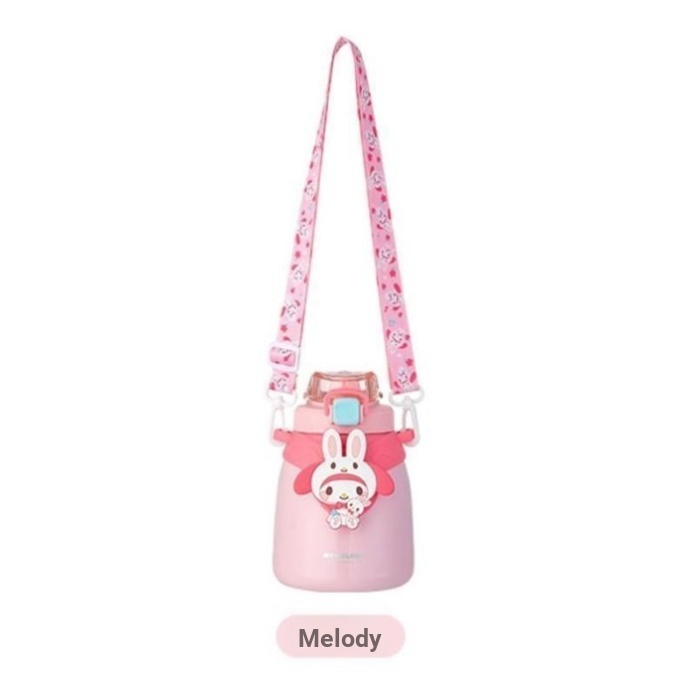 MINISO MINISO MINISO Sanrio Outdoor Pot Belly Cup 1100 Large Capacity Girl Kuromi Crossbody