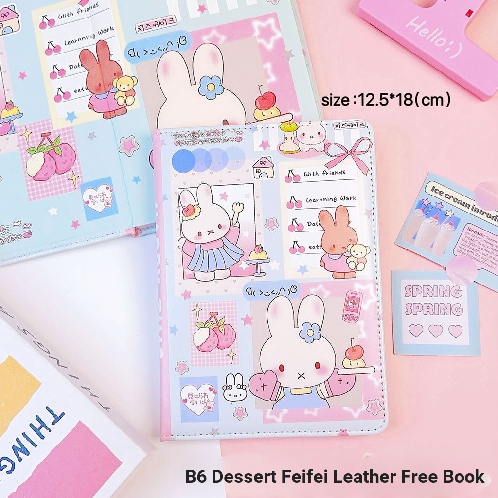 B6 Leather Notebook Miffy Color Page Notebook High-value Full Color Page Handbook Student Notepad สม