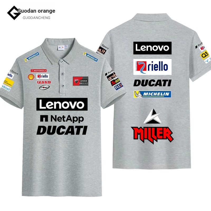 DUCATI DUCATI DUCATI เสื้อโปโลปกเสื้อผ้ารถจักรยานยนต์ที่กําหนดเองพิมพ์โลโก้ Corsica ขี่มอเตอร์ไซค์แข