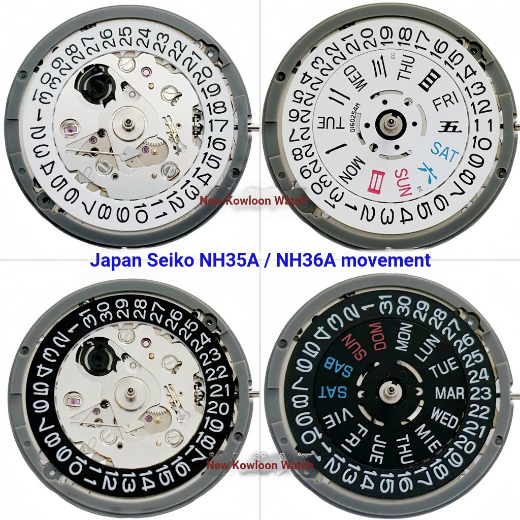 นาฬิกาการเคลื่อนไหว NH36 Seiko Movement Mechanical Watch Movement NH35A NH36 Seiko Movement