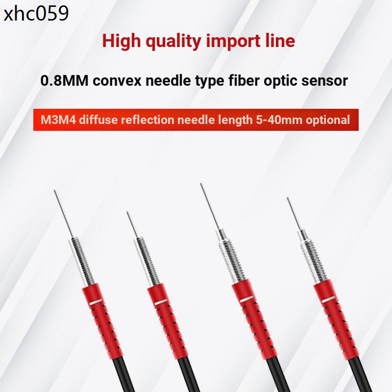 0.8 มม.Micro-Need Optical Fiber Sensor สายนําเข้า M3 M4 กระจาย Reflection Optical Fiber Probe Optica