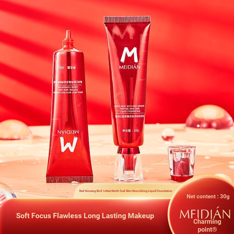 Charm Point โสมแดง Birds Nest Peptide Rejuvenating Foundation คอนซีลเลอร์ Natural Fit รองพื้นกันน้ํา
