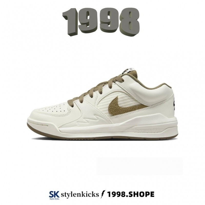 A/J Stadium 90 Sail Olive ผู้ชายผู้หญิง Retro Casual รองเท้าสีขาวสีน้ําตาล FB2269-102