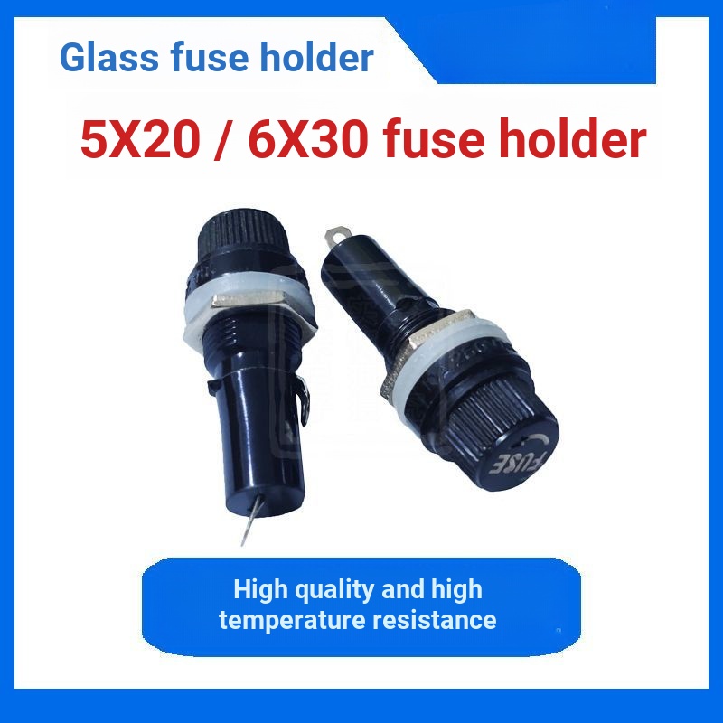 ราคาต่ําผู้ถือ FUSE Spike 5 * 20/6 * 30 ทนอุณหภูมิสูง Bakelite FUSE Holder 10A/250V เกลียวหมวก FUSE 