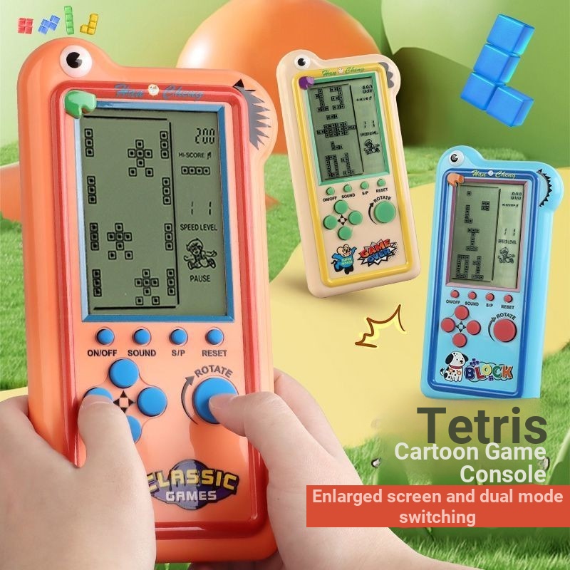 HANCHING หน้าจอขนาดใหญ่ Tetris ของเล่นไฟฟ้า HD ไม่เจ็บผมการศึกษา Tetris เกมคอนโซล AC327