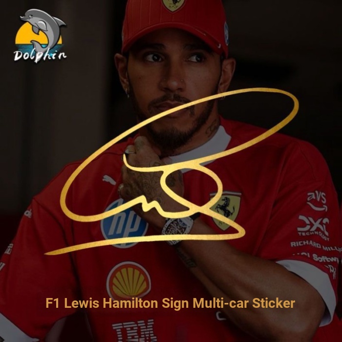 F1 Racer Lewis Hamilton 44 Lao Han Liu Yi Circle Ferrari Fleet Signature สติกเกอร์รถยนต์สะท้อนแสงตกแ