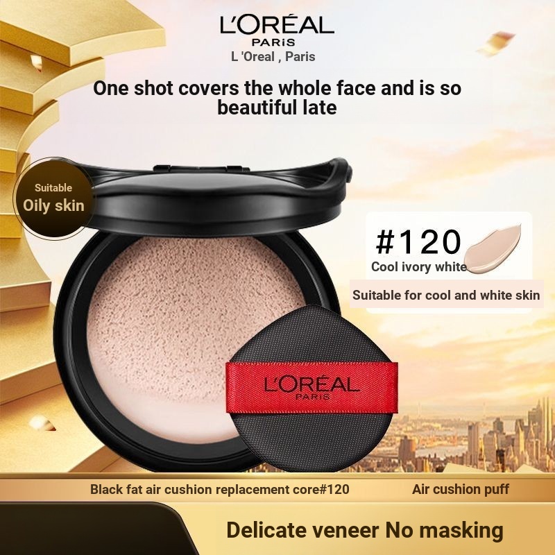 LOreal Black Fatty Cushion bb Cream Replacement Core Oil Control คอนซีลเลอร์ติดทนนาน Non-Take-Off Ma