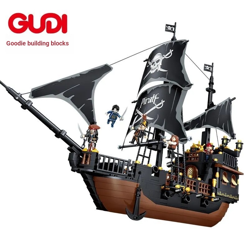 52 ซม. Pirates of the Caribbean Series Black Pearl Pirate Ship ประกอบอาคารบล็อกของเล่นรุ่นของขวัญ