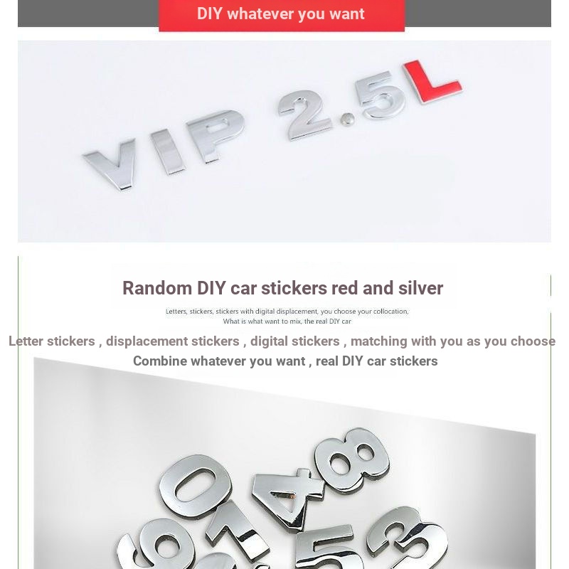 Mu รถ Displacement Mark 1.4 T1.8 T2.0 T3.0 T2.0 L2.4 L3.0 L โลหะดัดแปลง Displacement รถสติกเกอร์รถหา