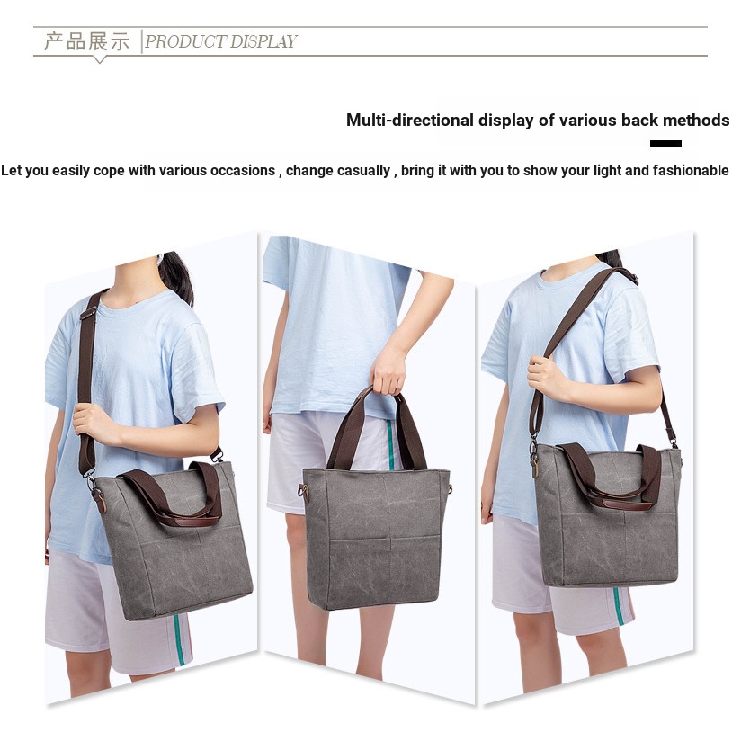 Xinda Girls Tote Bag Handbag Casual Beach Bag Fashion Mummy Bag Canvas Crossbody Bag Dumpling Bag Si