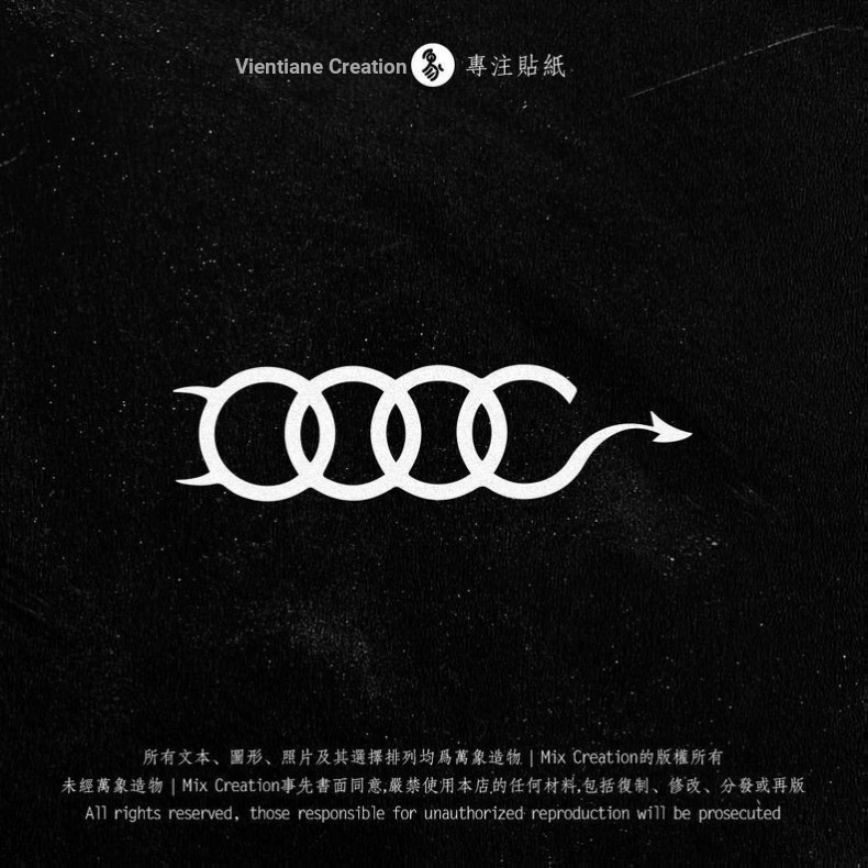 Audi Audi a1 a3 a4 a5 a6 q2 q4 q5 q7 s3 s4 s6 Devil สามเหลี่ยมหน้าต่างถังน้ํามันเชื้อเพลิงรถสติกเกอร