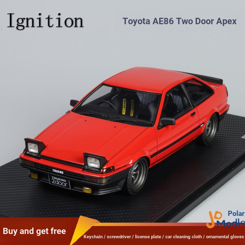 IG รุ่น 1: 18 Toyota AE86 apex Two-Door Red Flip Light Version เรซิ่นรถรุ่น Out of Print รุ่น