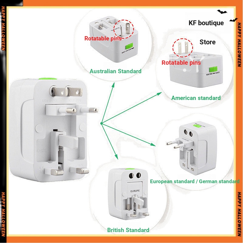 [KF] ปลั๊กแปลงอเนกประสงค์ American Standard European Standard British Standard Australian Standard E