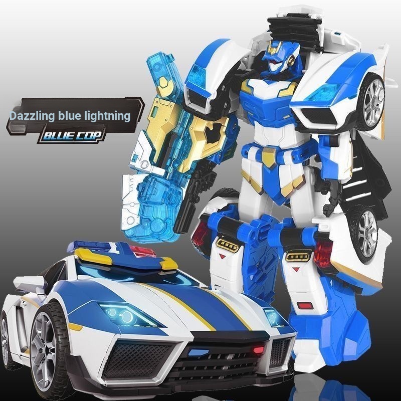 Hyun Blue Mecha Hyun Card Fifty Fighter Lightning Agent Transforming Robot Car ของเล่นเด็กของขวัญ Hy