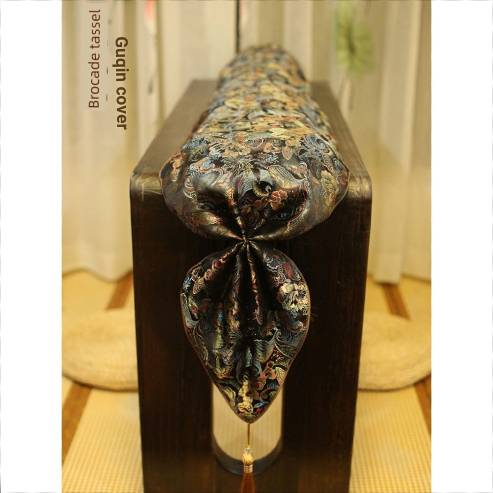 Guqin ผ้าคลุมป้องกันฝุ่น Guqin ผ้า Flow Brocade Guqin ผ้าคลุมป้องกันฝุ่นสามารถแขวนผนัง Guqin ฝาครอบ