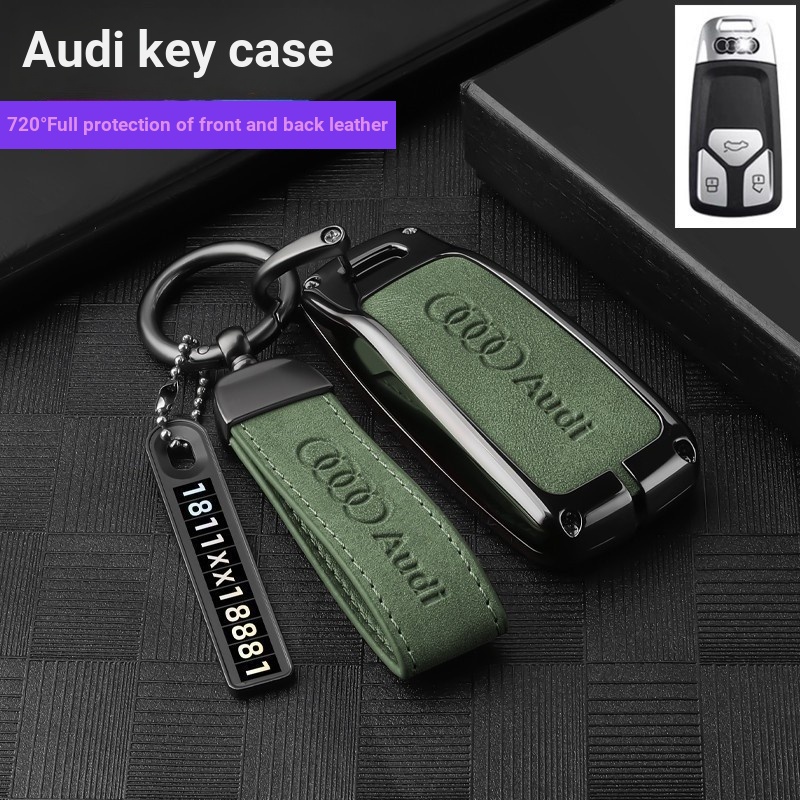 เหมาะสําหรับ Audi Retro Alloy Key Case A4l A6L Q5 A5 A7 A8 Q7 Q2l Q3 A3 Creative Smart Key Case