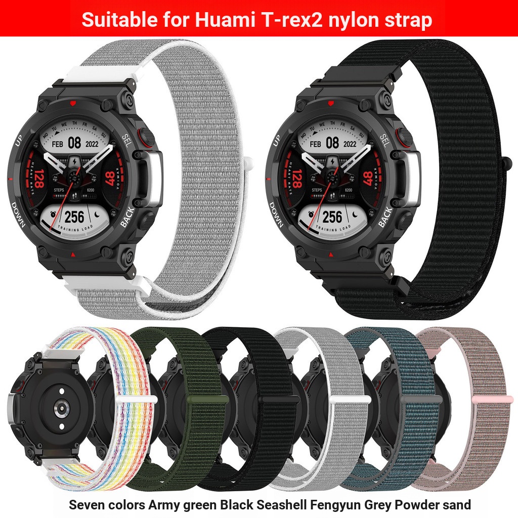 Xinyuantong เหมาะสําหรับ Huami Amazfit T-Rex2 สายรัดไนลอน Leap Me T-REX2 สายรัด Velcro
