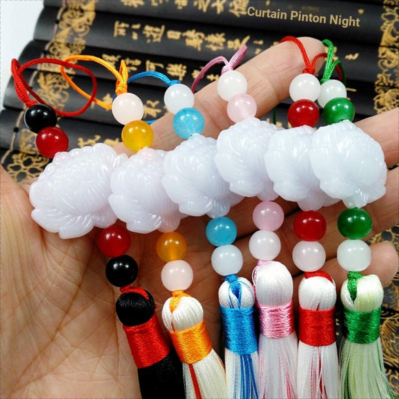 แซนวิช 2 สี Lotus Flow Wei Wuxian Lan Wangji ชนโบราณหยกสีขาวโบราณเครื่องแต่งกายเอว Pei ขลุ่ยพัดลม Pe