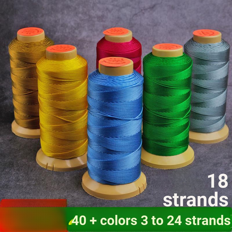 Jin Sanyu ยี่ห้อ 18 Strands ด้าย Tower ด้าย diy ด้ายถักมือสร้อยข้อมือสร้อยคอเชือก Tie จี้ 1.2 มม.เชื