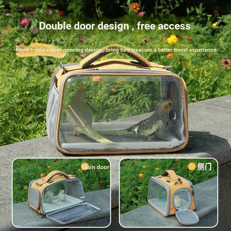 กรงนก Bird Out Cage Bird Out Cage Scum Box Parrot Outing Bag Bird Bag Portable Travel Portable Cross