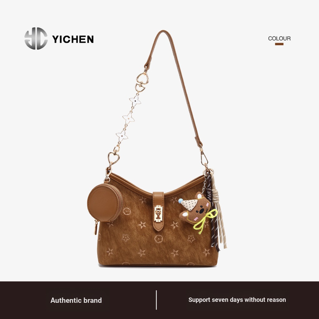 YICHEN กระเป๋าหญิง High-value One-shoulder Messenger กระเป๋า Retro Niche Commuter กระเป๋าสุภาพสตรี 2