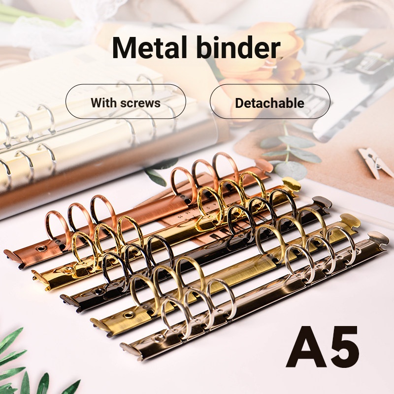 A5 Binder แหวนเหล็ก Binder A5 เครื่องผูกโลหะ a5 หัวเข็มขัดที่ถอดออกได้หกหลุม