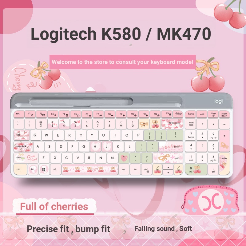 Logitech Logitech K580 MK470 K950 คีย์บอร์ดฟิล์ม MX คีย์คีย์บอร์ดป้องกันฟิล์ม K380 K480 การ์ตูน Crea
