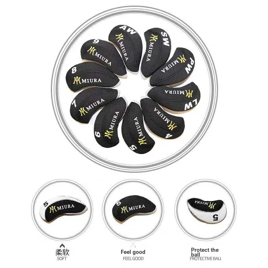 Miura Golf Iron Cover Ball Head Cover Head Cover Universal Full Set Men Women Protective Cover Cap Cover 10pcs Pack ราคา ถูกที่สุด ดีลบีเคเค แกลเลอรีภาพที่ 6