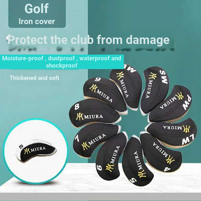 Miura Golf Iron Cover Ball Head Cover Head Cover Universal Full Set Men Women Protective Cover Cap Cover 10pcs Pack ราคา ถูกที่สุด ดีลบีเคเค แกลเลอรีภาพที่ 7