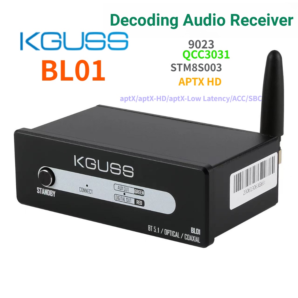 KGUSS BL01 เครื่องรับสัญญาณเสียง HIFI Fever QCC3031 Lossless ถอดรหัส APTX HD