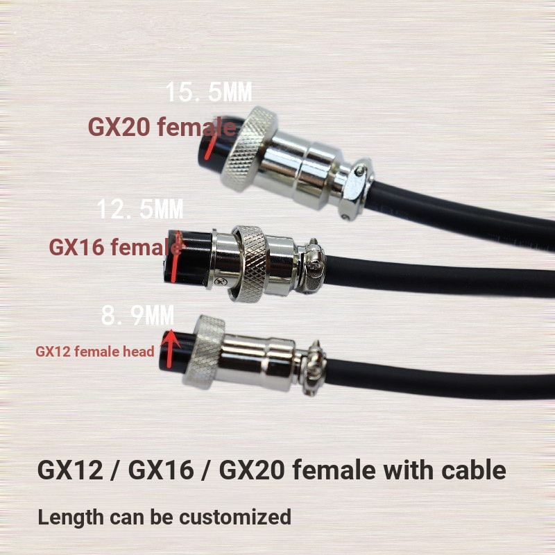 ปลั๊กการบินพร้อมสาย gx16 สายสัญญาณ Double Head 2/3/4/5/6/7/8 Core Canon ผลิตภัณฑ์สําเร็จรูปสายเชื่อม