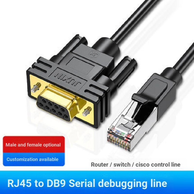 1.5m ~ 5m คอนโซลคอนโซลสาย RJ45 ถึง RS232 สาย 9-Pin COM Serial Port DB9 ข้อมูลแลกเปลี่ยน