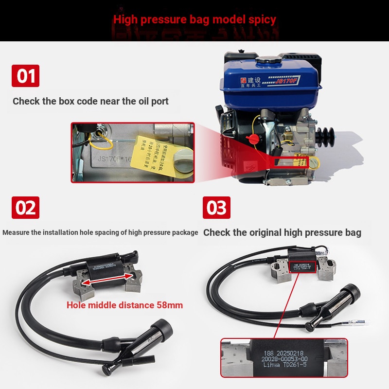 B b.เครื่องกําเนิดไฟฟ้าเบนซินปั๊มอุปกรณ์เสริมเครื่องขัด Microcultivator แพคเกจแรงดันสูง 170F/168 Ign