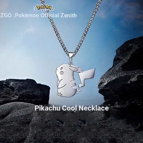 สร้อยคอเหล็กไทเทเนียม Pikachu ทาสีคู่อินเทรนด์สีอุปกรณ์เครื่องประดับจี้ผู้ชายผู้หญิงรู้สึก Niche Des