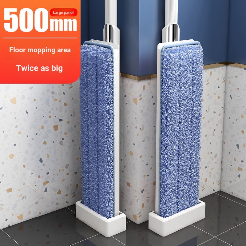 ยาว 50 ซม.Hand-Free Flat Mop ในครัวเรือนหมุน Lazy People One Mop ทําความสะอาด Mop ไม้ถูพื้นเปียกแห้ง Dual-ใช้ Mop - รูปที่ 4