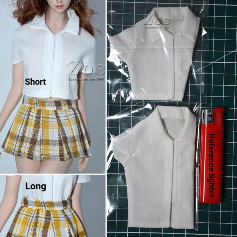[Basic Style] 1/6 Tbleague phicen เสื้อเชิ้ตสีขาวแขนสั้นแขนยาว